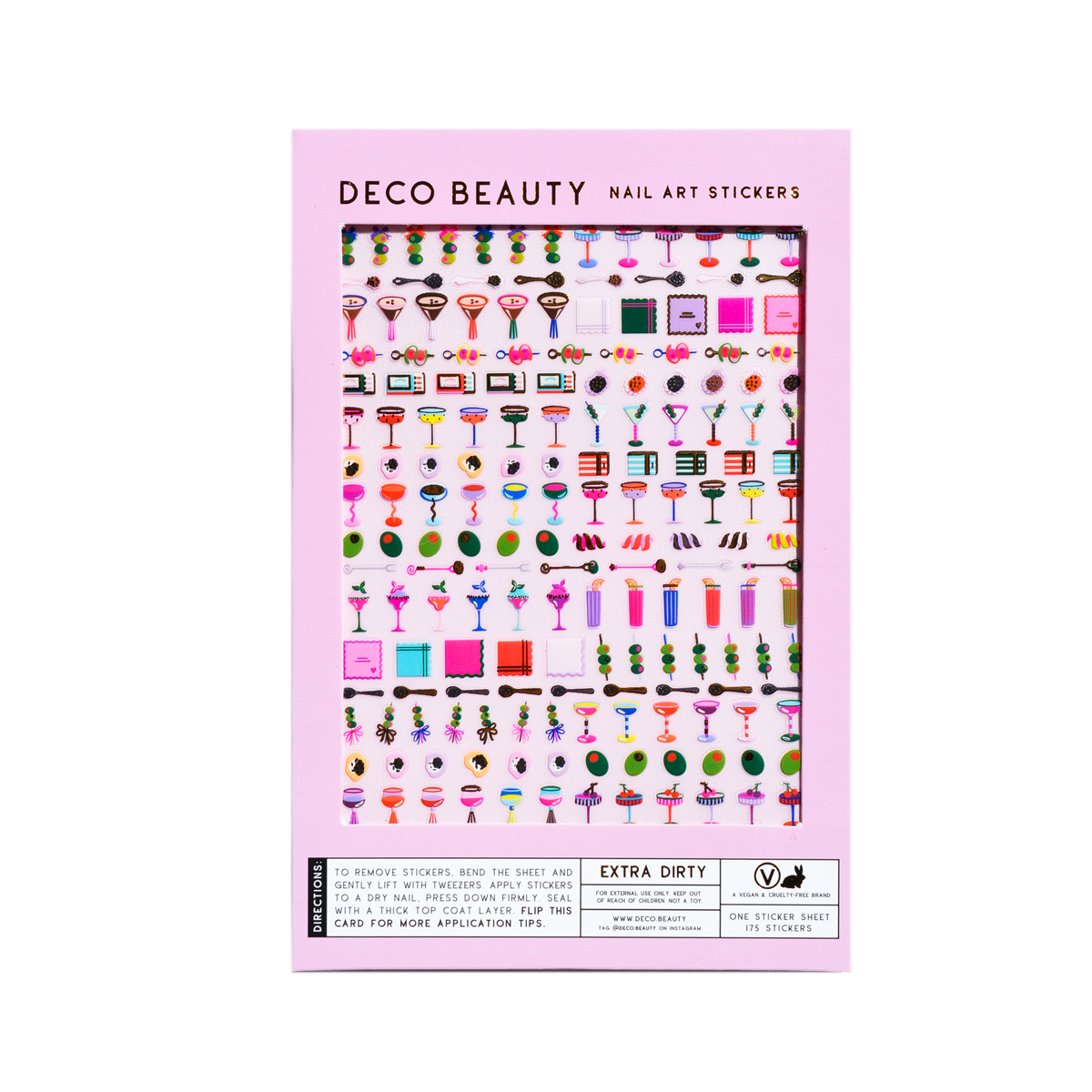 Extra Dirty nail art stickers flat lay on a white background