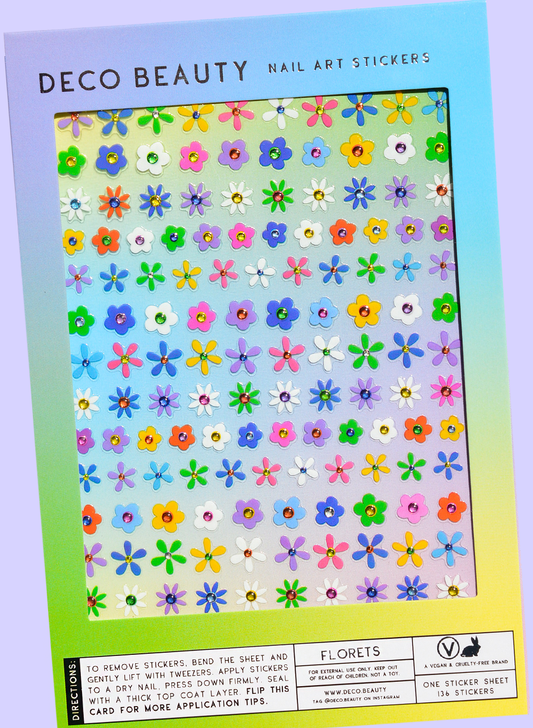 Florets nail art stickers flat lay