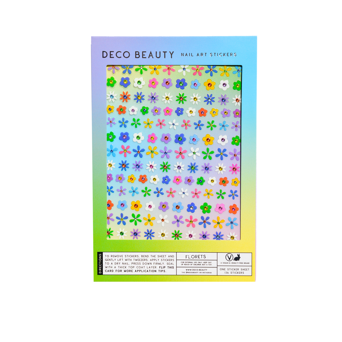 Florets nail art stickers flat lay