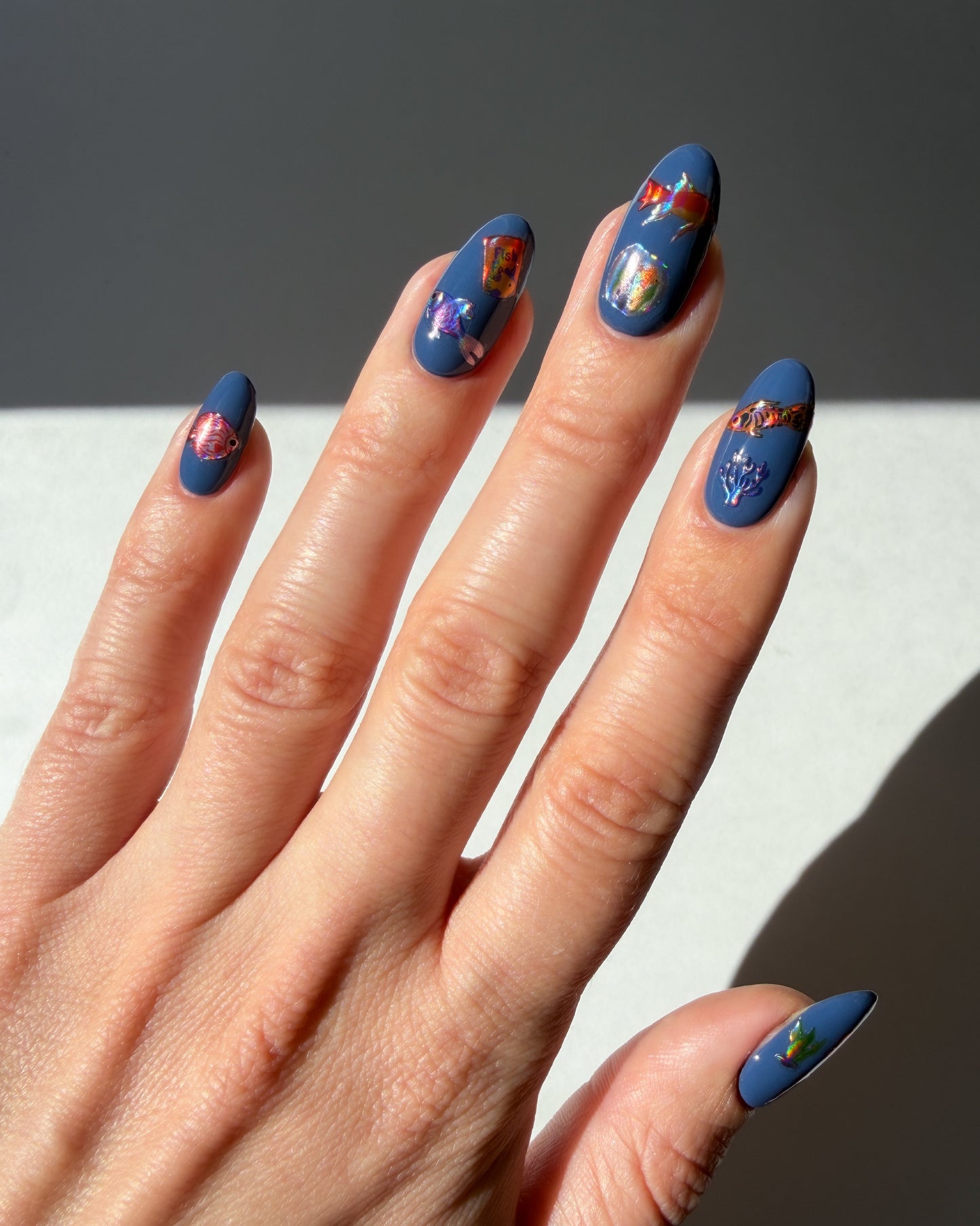 Fish Food stickers on a navy base