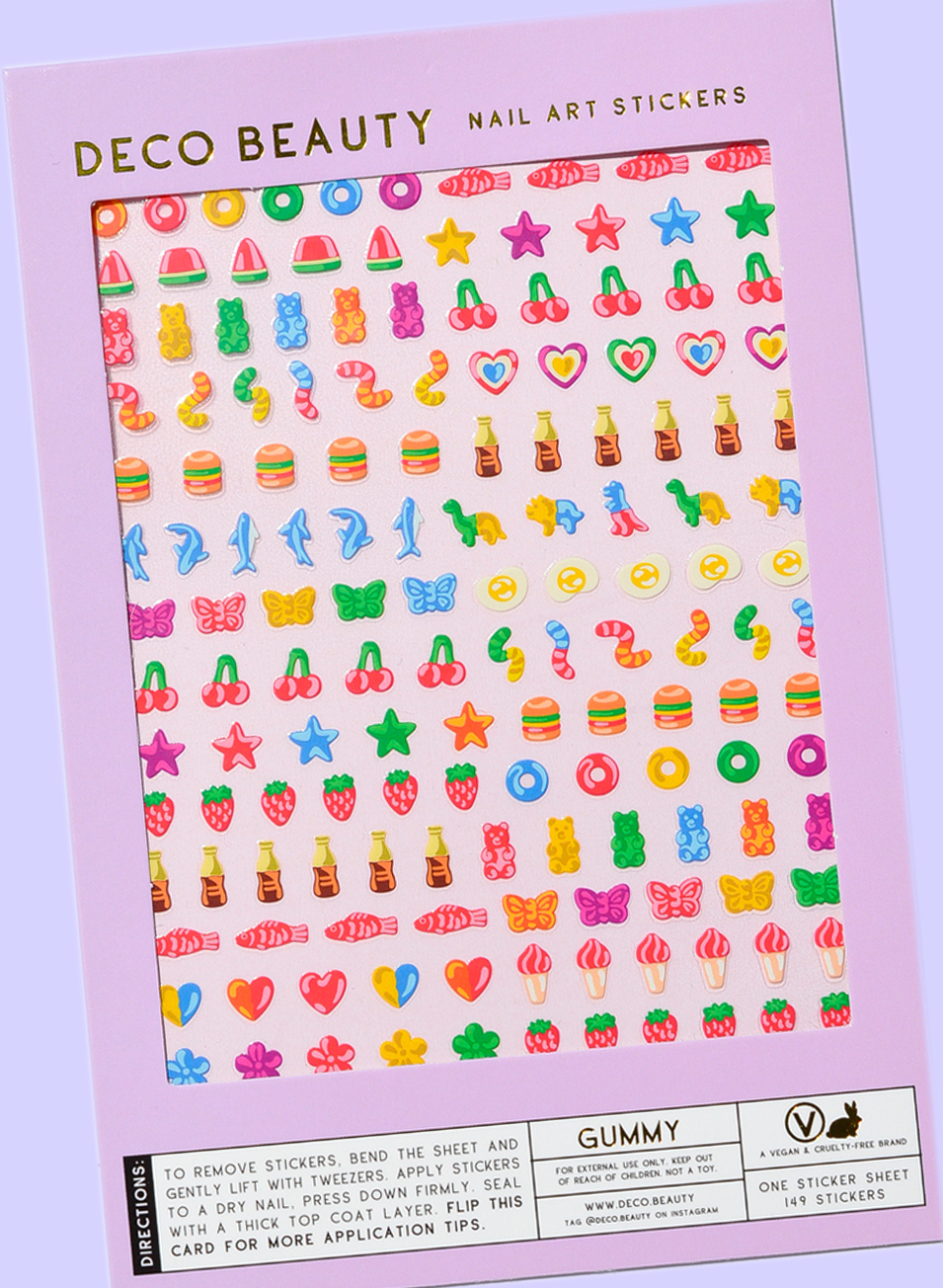 Gummy sheet flat lay on purple background