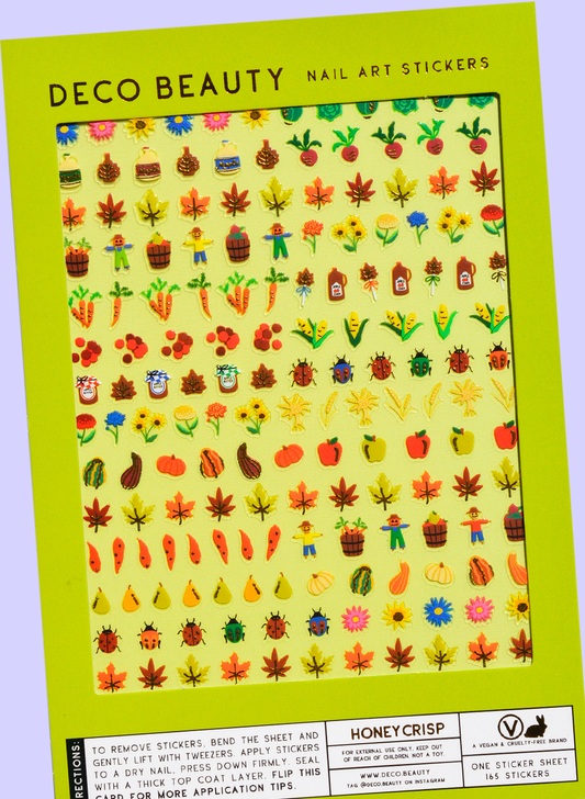 Honeycrisp nail art sheet flat lay
