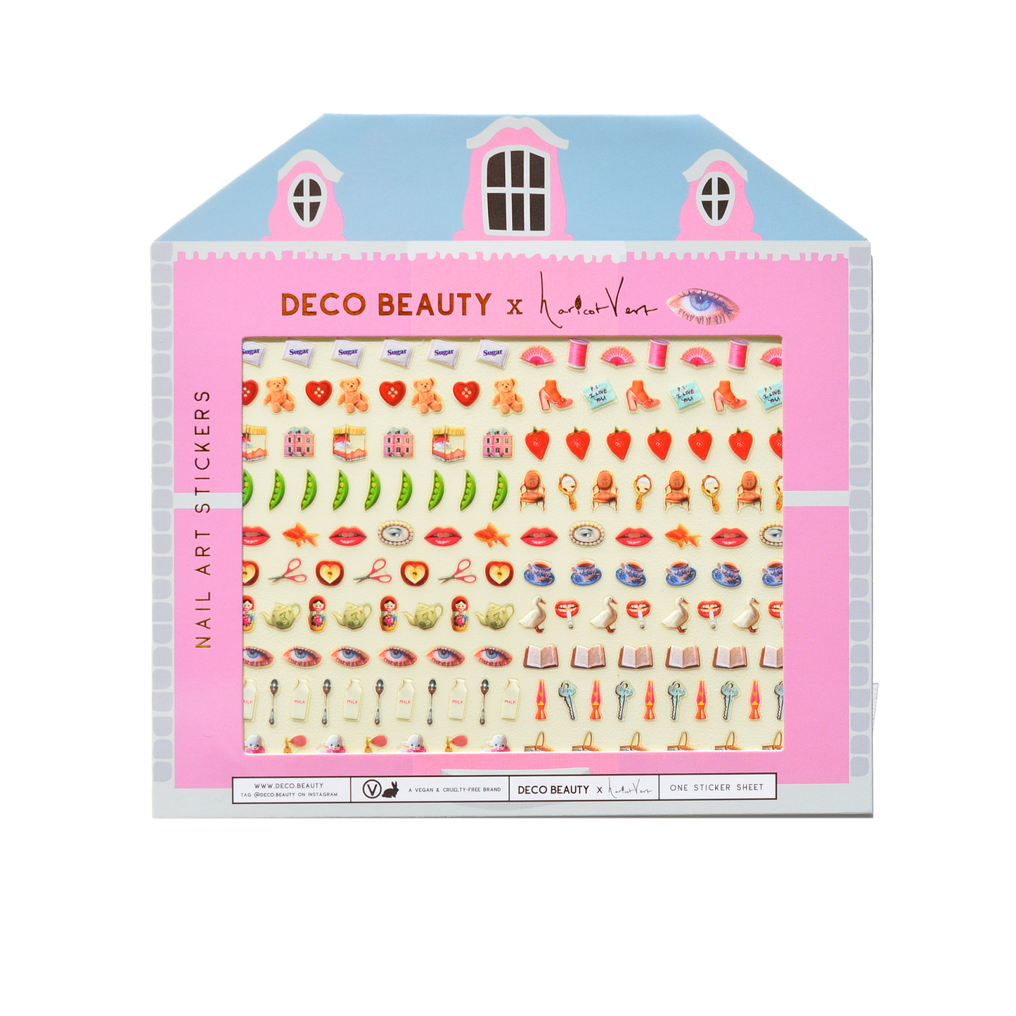 Deco Beauty x Haricot Vert nail art sticker sheet flatlay