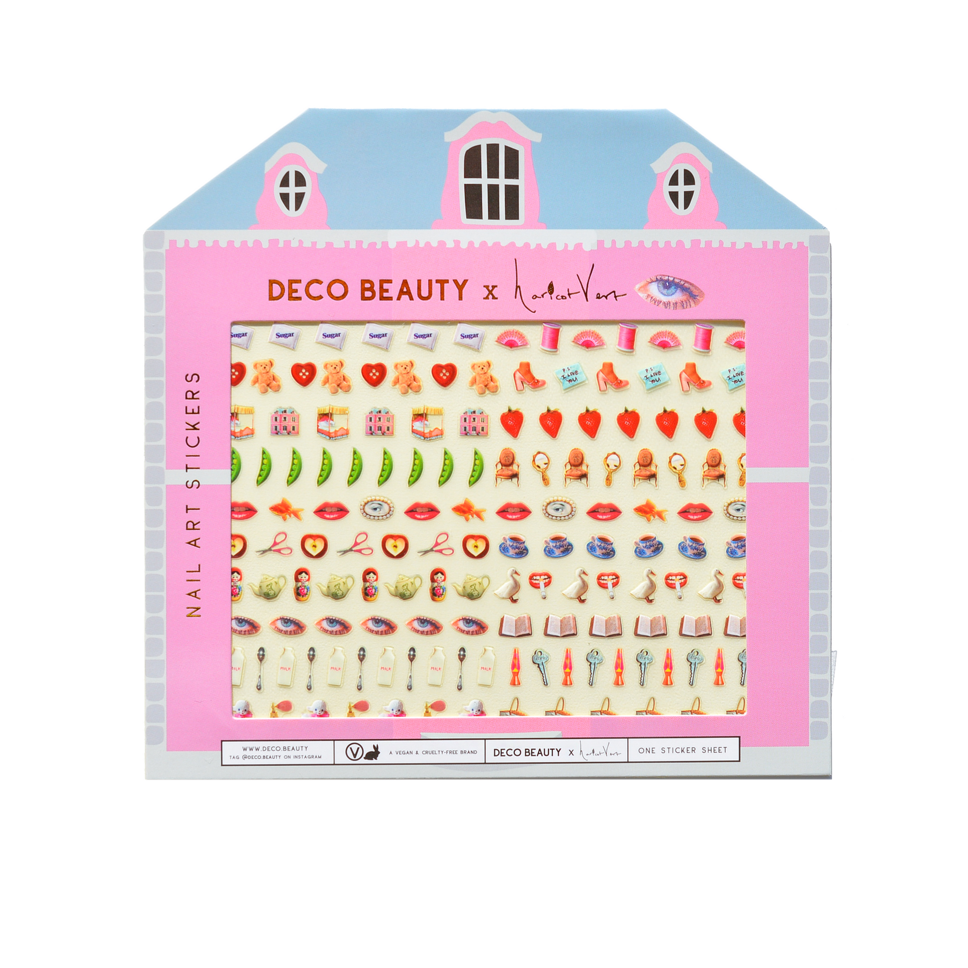 Deco Beauty x Haricot Vert nail art sticker sheet flatlay