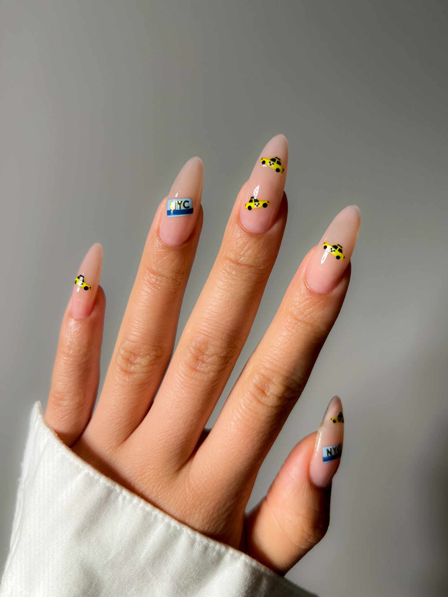 TAXI nail stickers on nude