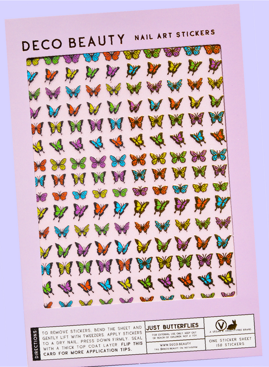 Just Butterflies sheet flat lay on purple background
