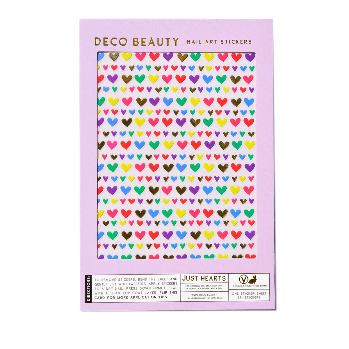 Just Hearts sheet flat lay on a white background