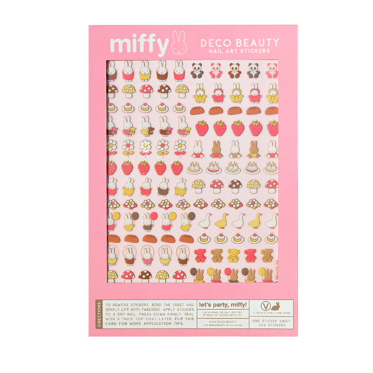 Deco Beauty 'Let's Party, Miffy!' sticker sheet flat lay on white background