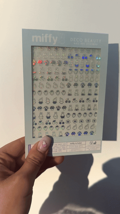 Miffy Is Holo! nail art sheet GIF