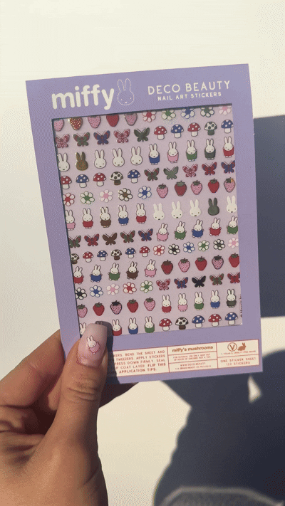 Miffy's Mushrooms nail art sheet GIF