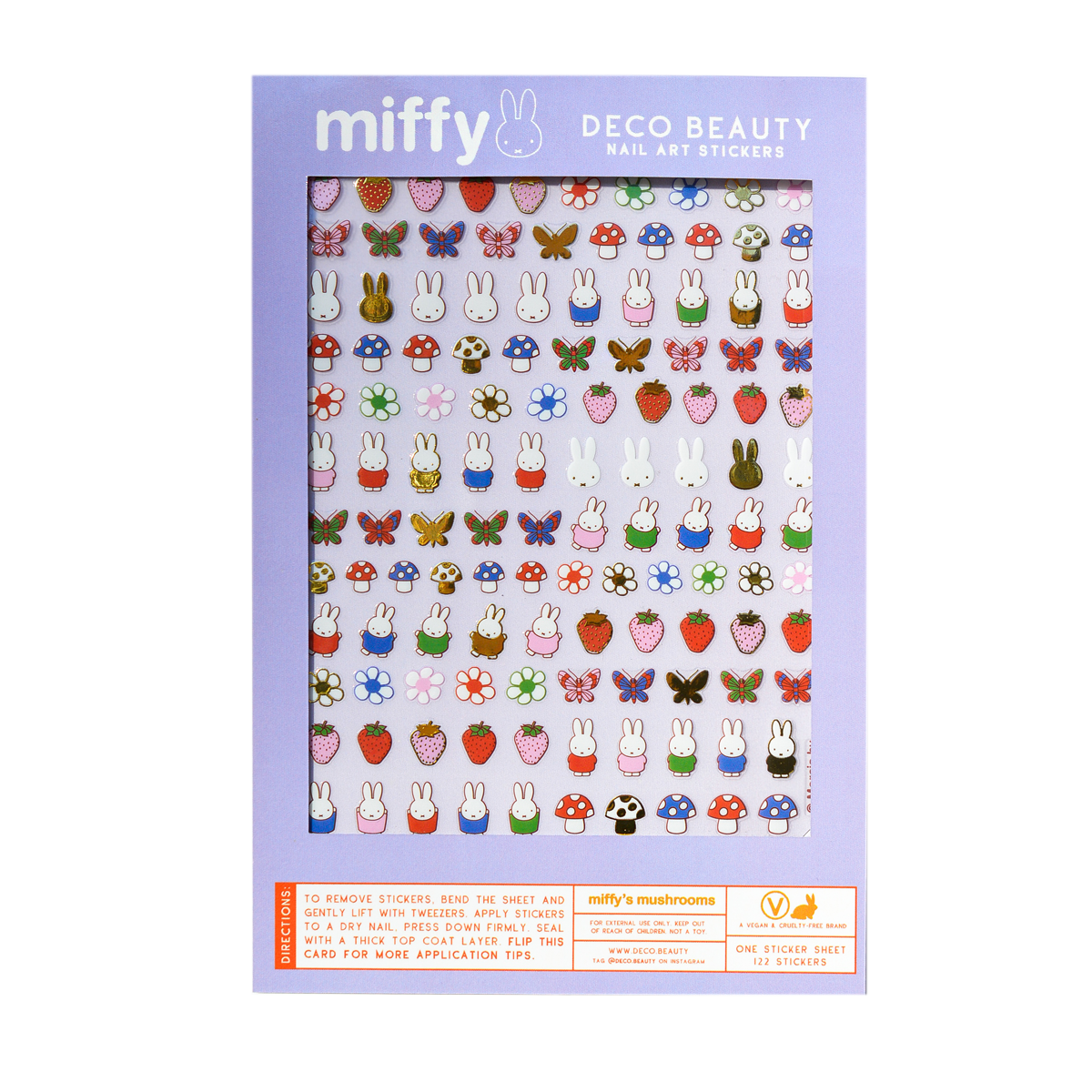 Deco Beauty 'Miffy's Mushrooms' sticker sheet flat lay on white background
