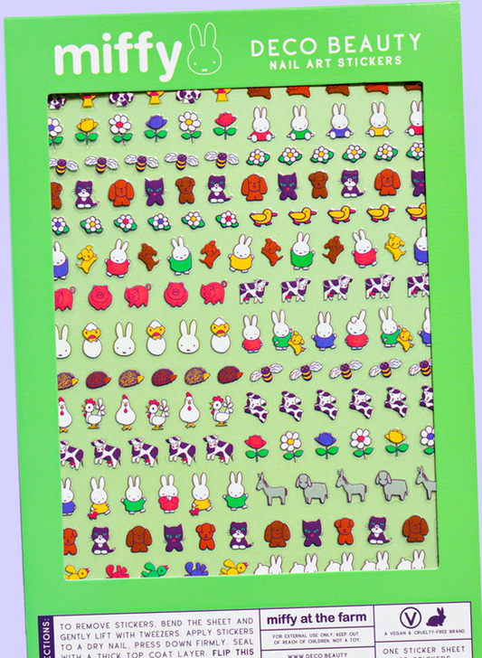 Miffy at the Farm nail art sticker sheet flat lay