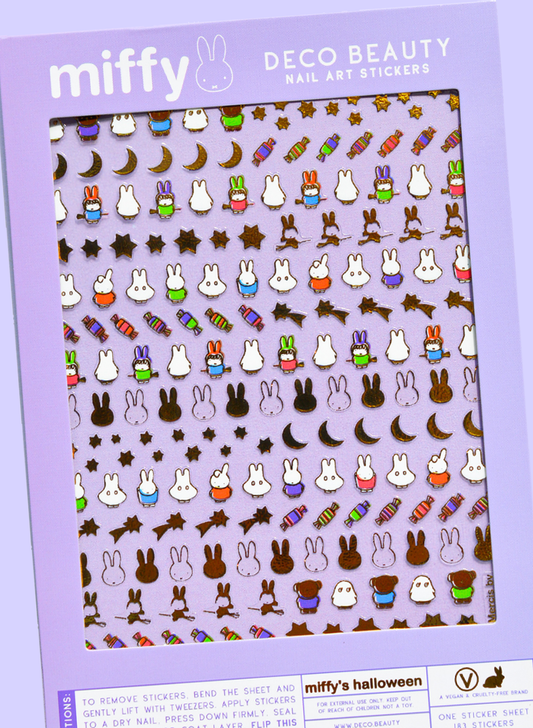 Miffy's Halloween nail art sticker sheet flay lay
