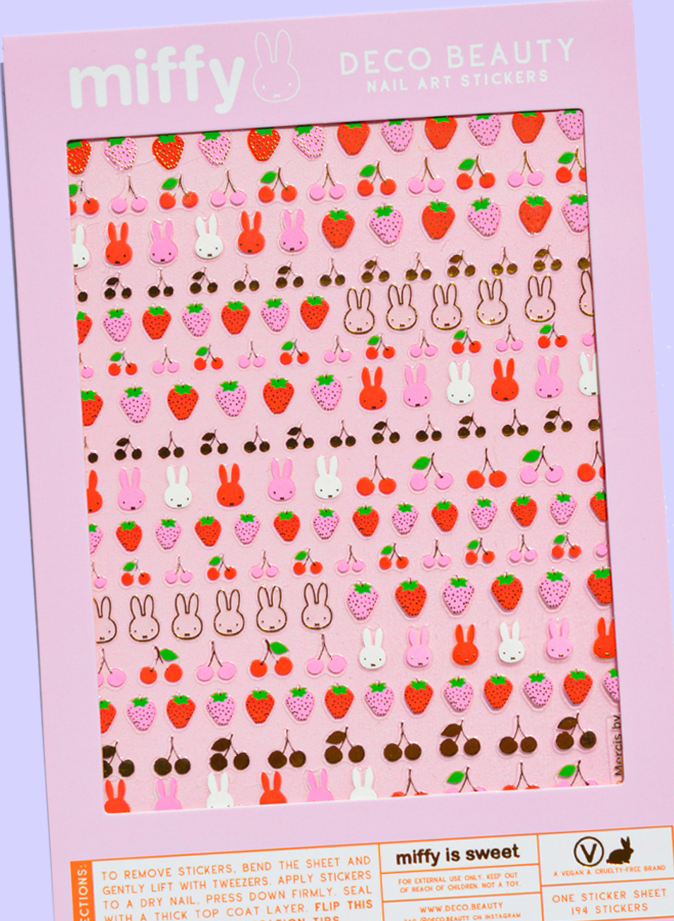 Miffy is Sweet nail art sticker sheet flat lay