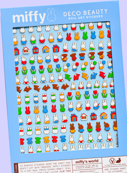 Miffy's World nail art sticker sheet flat lay