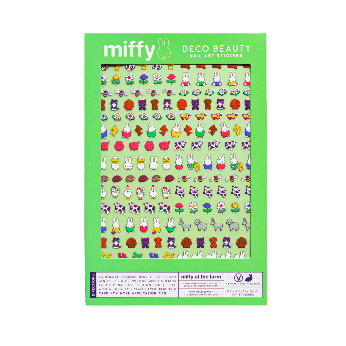 Miffy at the Farm nail art sticker sheet flat lay