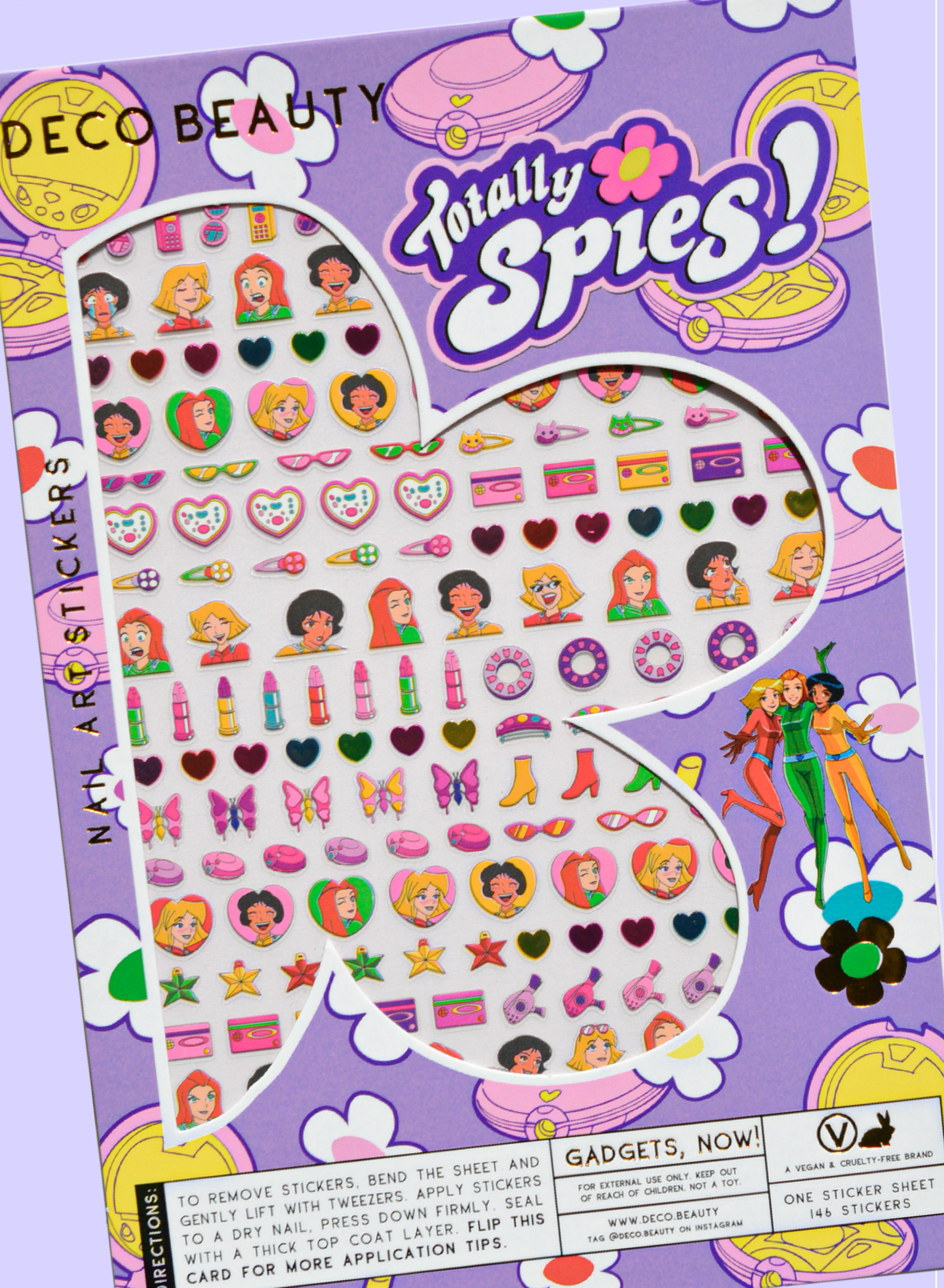Gadgets, Now! sticker sheet on purple background