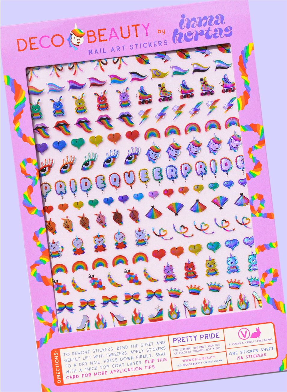 Pretty Pride sheet flay lay on purple background