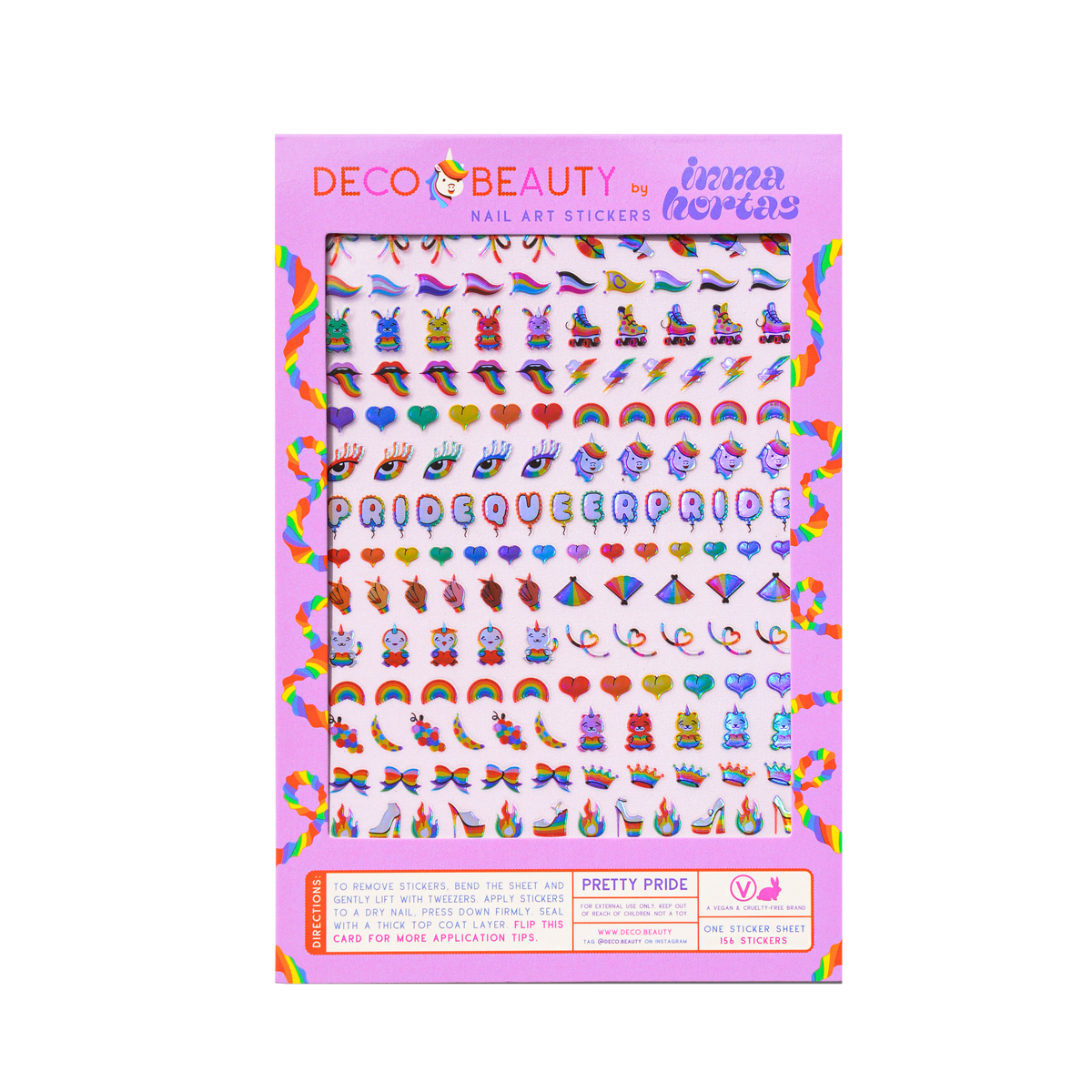 Pretty Pride sheet flay lay on white background