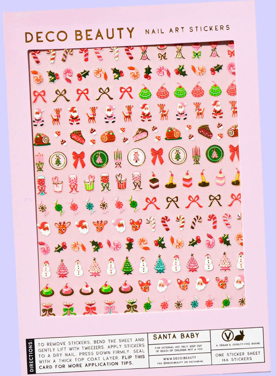 Santa Baby nail art sheet flatlay