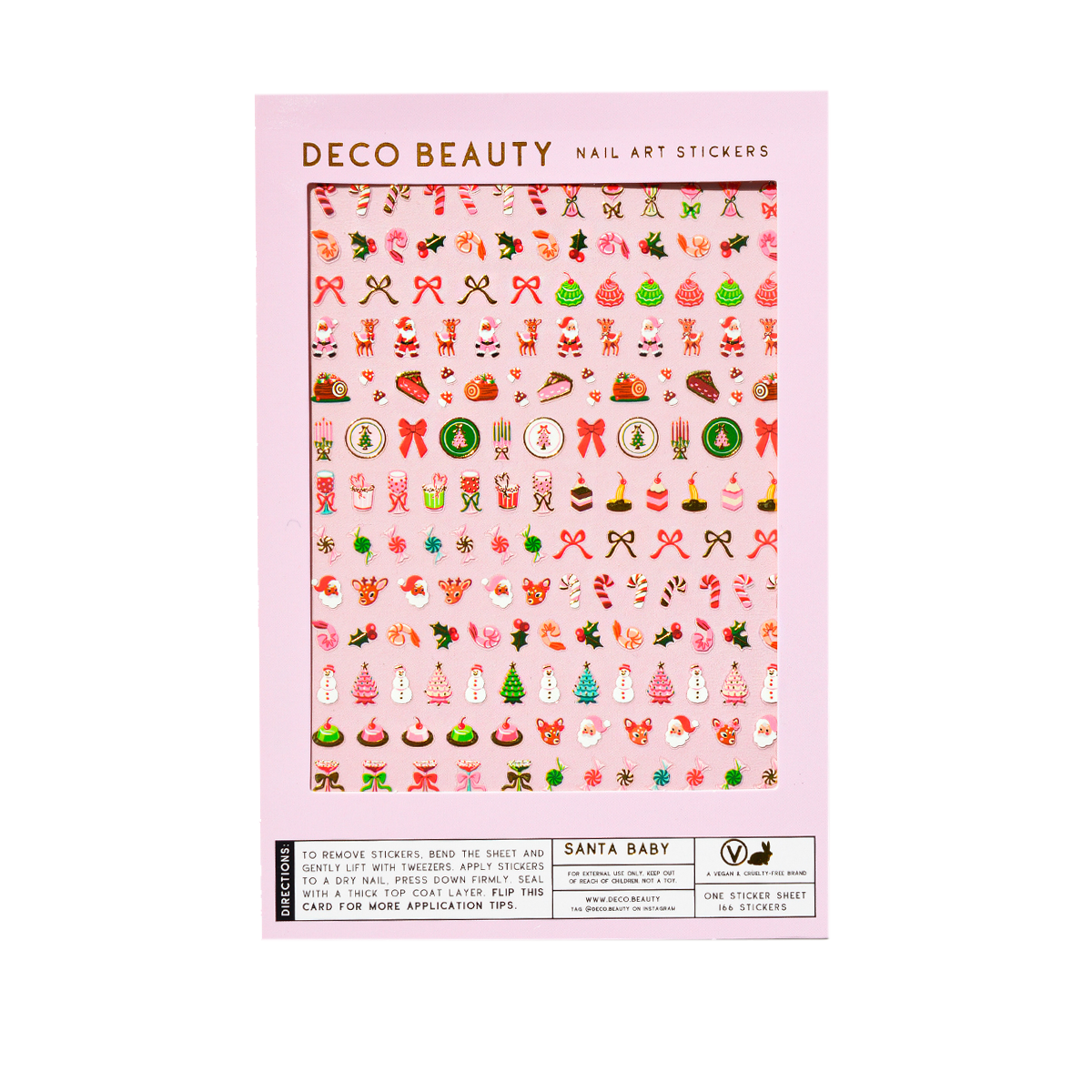 Santa Baby nail art sheet flatlay