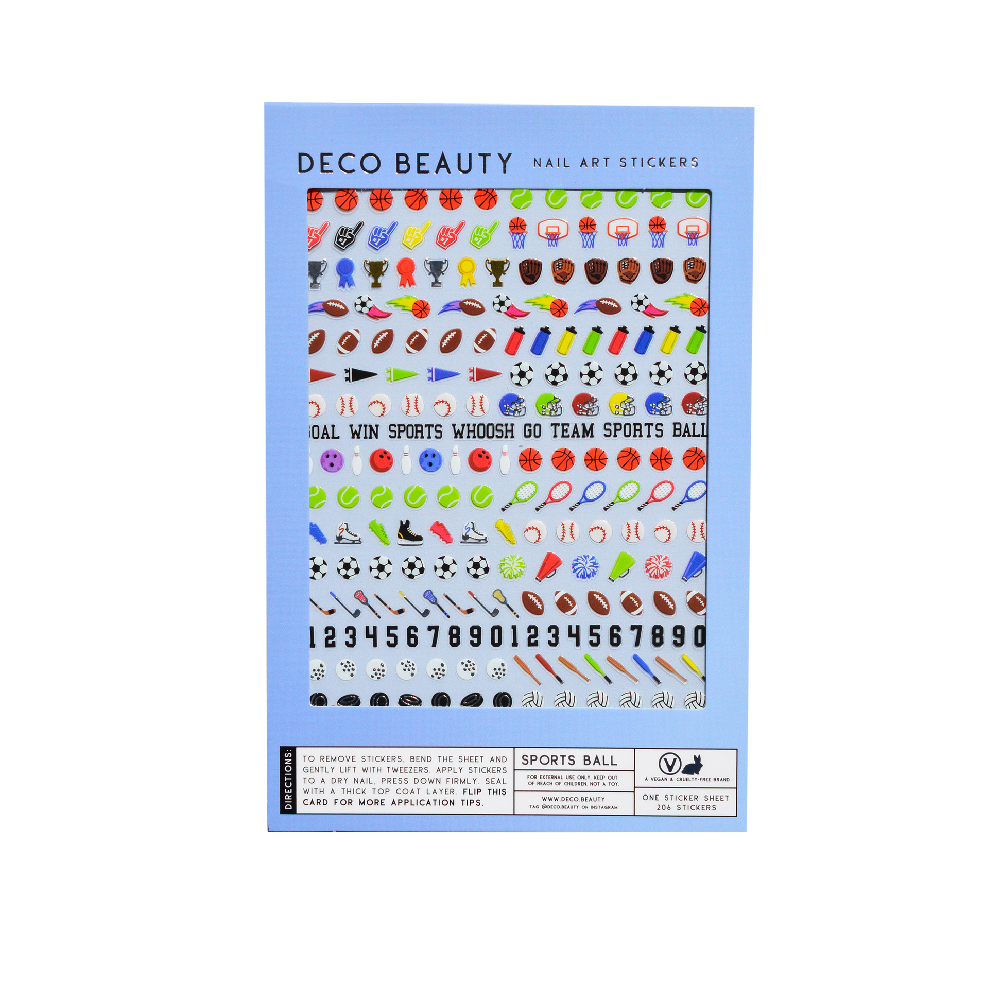 Sports Ball nail art sheet flat lay