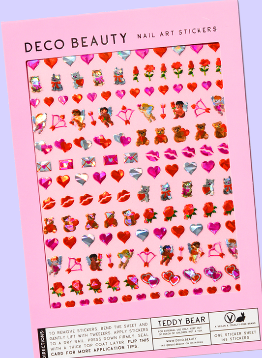 Teddy Bear holo valentine's day sticker sheet