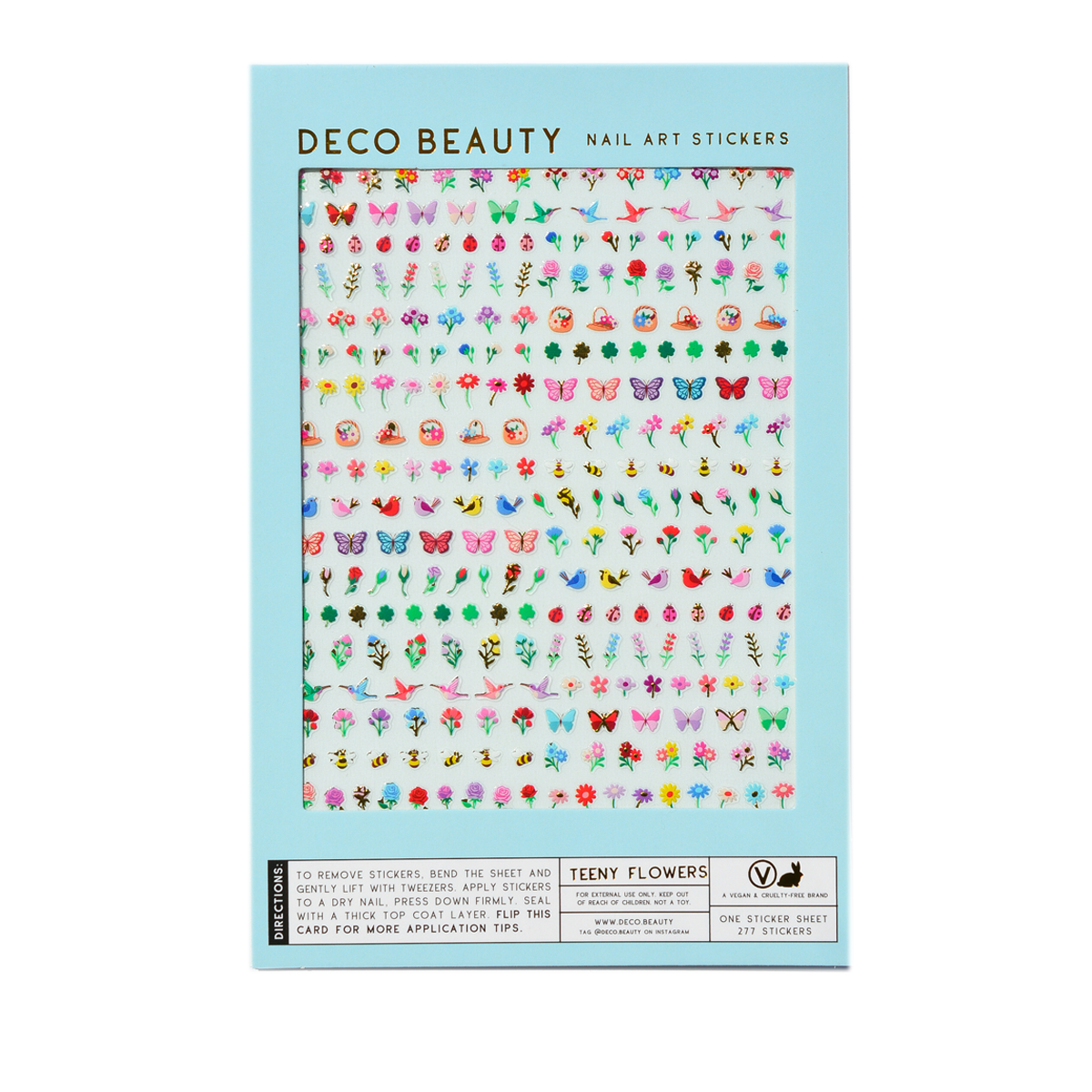 Teeny Flowers sheet flat lay on white background