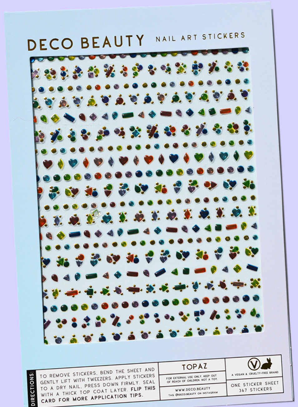 Topaz nail art sheet flatlay