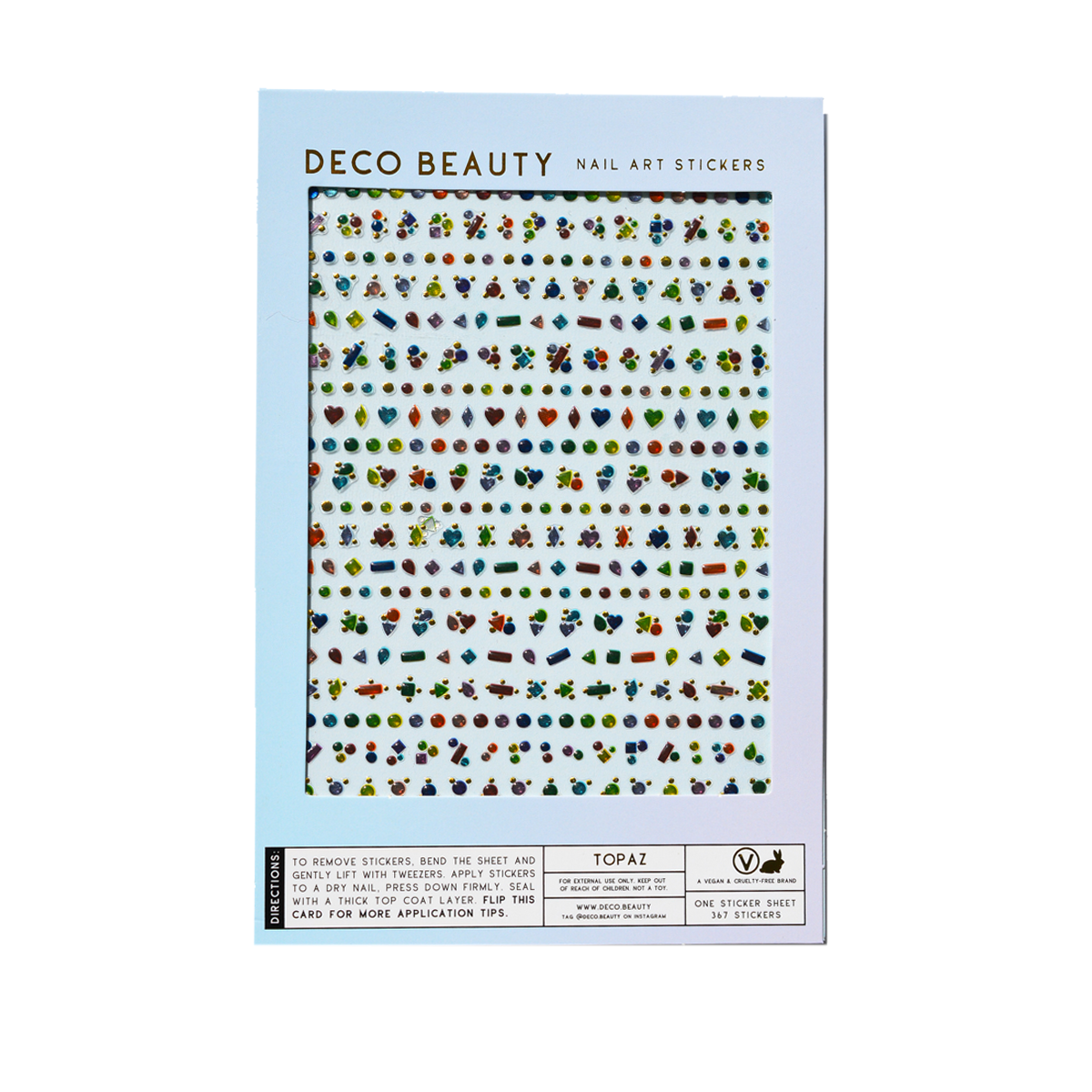 Topaz nail art sheet flatlay