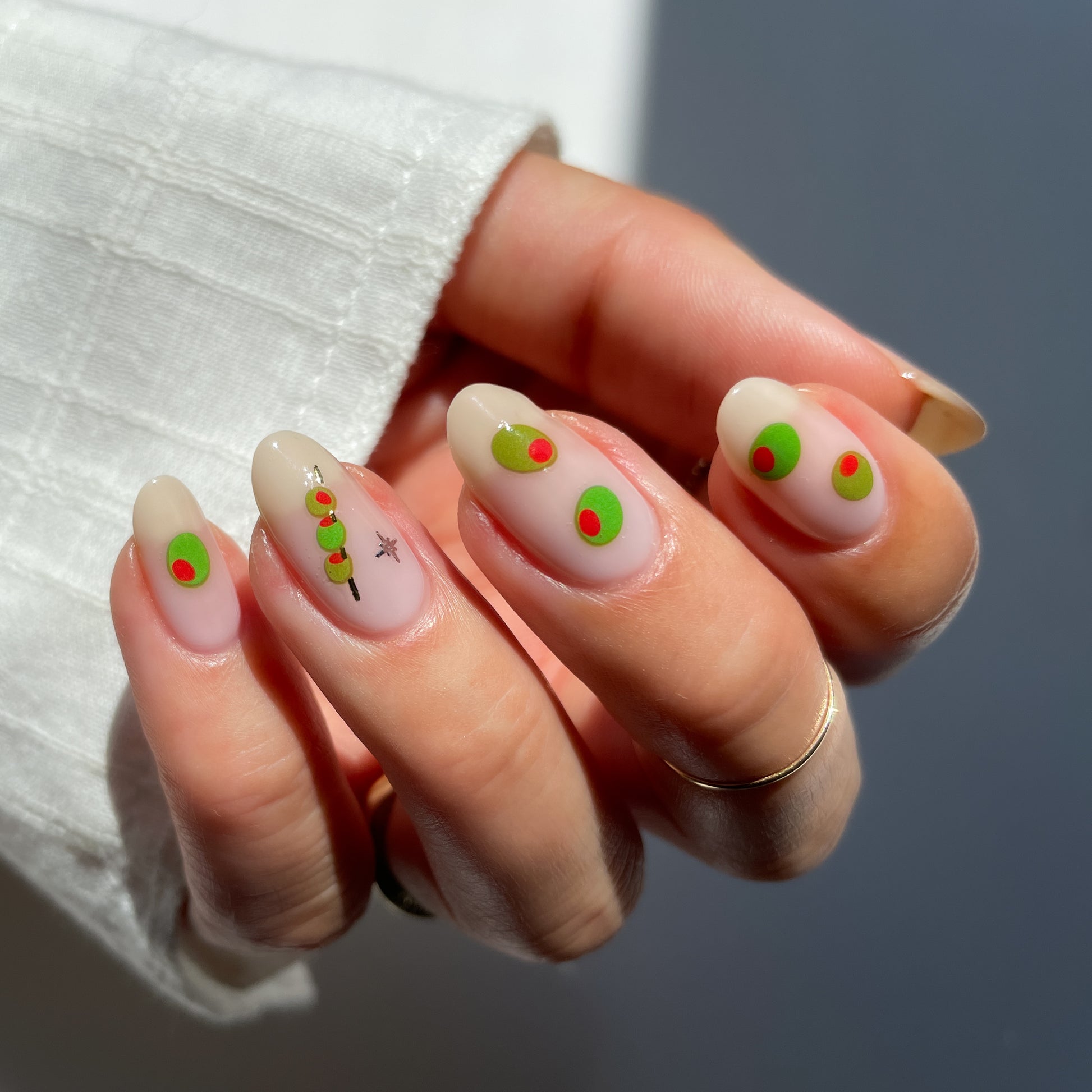 Tennis Club Nail Art Stickers with Olives