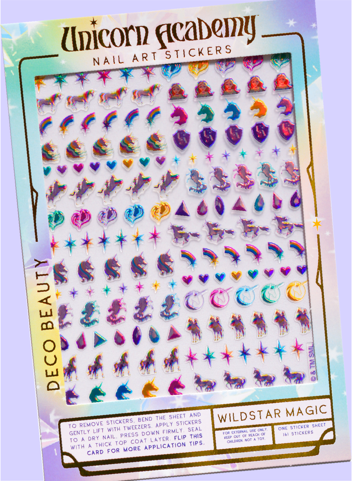 Wildstar Magic sheet flat lay on purple background
