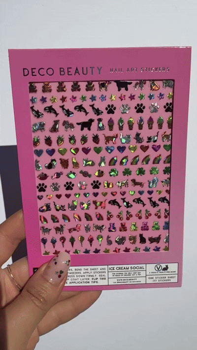 Ice Cream Social nail art sheet GIF