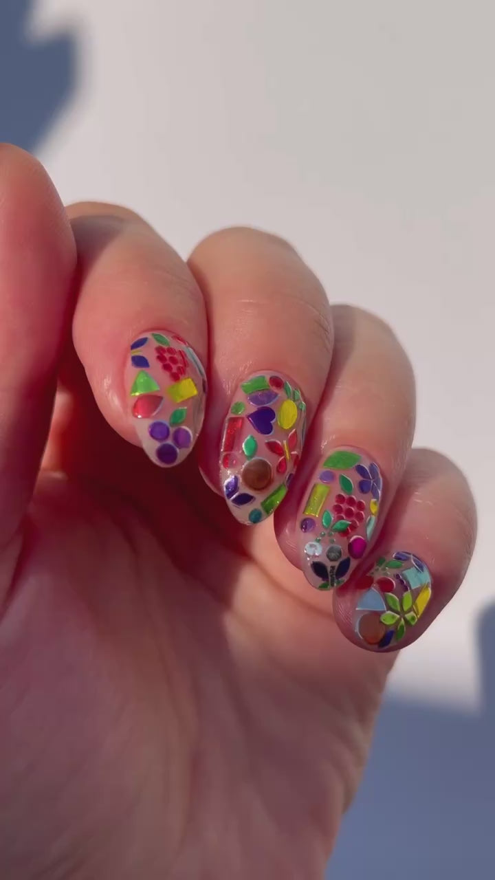 Tutti Frutti Nail Art tutorial with fruit stickers